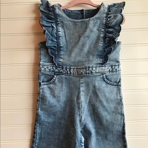 NWT 12-18 mo Janie and Jack Denim wide leg romper